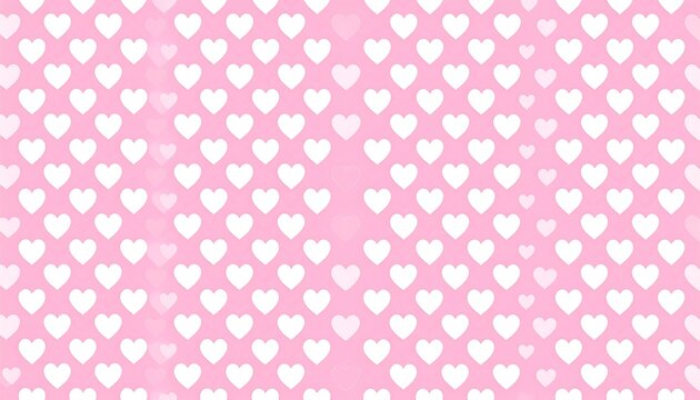 Repeated white heart shapes pattern on soft pink background - Powered by Adobe