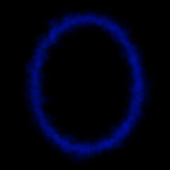 Blue smoky glowing oval shape with misty edges, frame on transparent background for mystical abstract or fantasy visuals