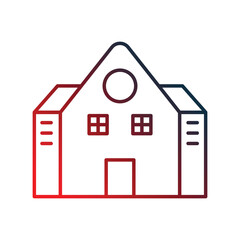 House  icon with white background vector stock illustration