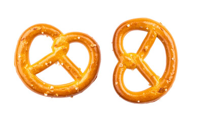  Dual Soft Pretzel Variations Representing Classic Snack Food – isolated on transparent background