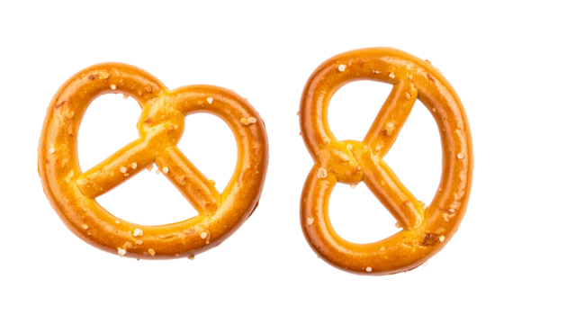  Dual Soft Pretzel Variations Representing Classic Snack Food – isolated on transparent background