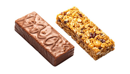 Dual Granola Bar Variations Representing Nutritious Energy Snacks – isolated on transparent background
