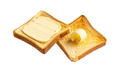  Dual Breakfast Toasts Representing Classic Morning Meal – isolated on transparent background