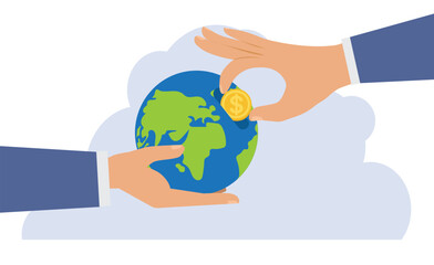 Happy Earth Day concept, banner, vector illustration