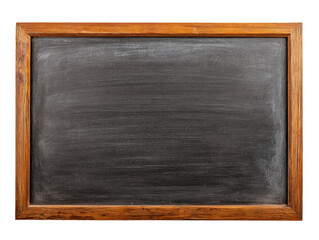 Chalkboard wooden frame blank school board with smudges and texture, education concept