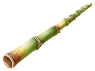 Green bamboo stalk with natural nodes and textured surface conveying calm and organic feel