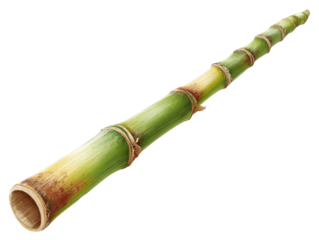 Green bamboo stalk with natural nodes and textured surface conveying calm and organic feel