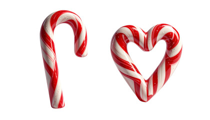 Dual Christmas Candy Cane Variations in Contrasting Designs – isolated on transparent background