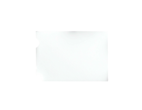 A white paper rectangle against a stark black backdrop, with a torn corner detail