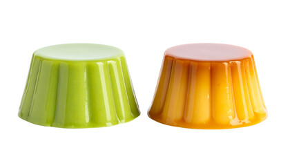 Dual Pudding Cup Variations in Contrasting Styles – isolated on transparent background