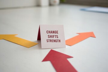 White card displaying change shifts strength text with colored arrows