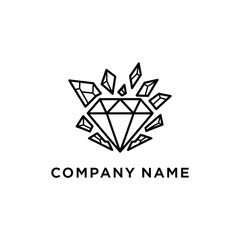 Elegant Diamond Logo with Shattered Effect for Jewelry or Luxury Brand.
