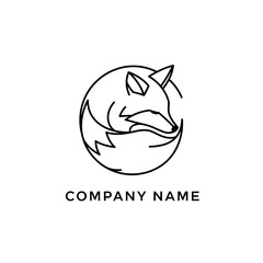 Elegant Fox Logo Design with Minimalist Line Art in Circular Frame.