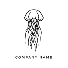 Elegant Jellyfish Illustration - A Minimalist Design for Marine Life Enthusiasts.
