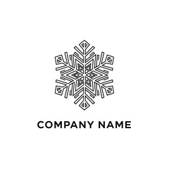 Elegant Snowflake Logo Design for Winter Season or Cold Weather Business.