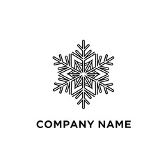 Elegant Snowflake Logo Design for Winter-Themed Business, Minimalist Line Art Style.