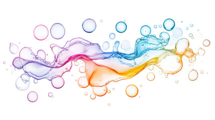 Colorful Bubbles on Transparent Background
