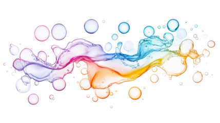 Colorful Bubbles on Transparent Background