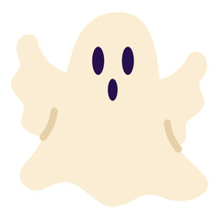 Creepy Boo Ghost Halloween Hand Drawn Illustration