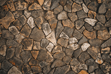 Rustic Organic Stone Wall Pattern Background with Natural Rock Texture