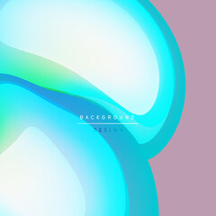 Abstract fluid shapes, vibrant blue, turquoise, green hues blend. Soft pink background provides contrast. Modern design element.