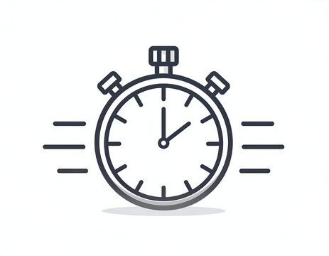 Simple illustration of a stopwatch with motion lines, time-related design - Powered by Adobe