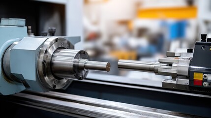 Precision machining process in an advanced manufacturing facility featuring modern CNC equipment and metal components