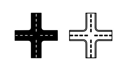Obraz premium Road intersection with transparent background