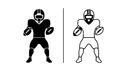 American football player silhouette with transparent background © Galih