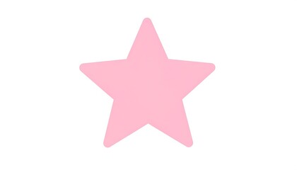 Fototapeta premium Soft pink five-pointed star on a stark white background, isolated