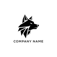 Geometric Wolf Head Logo Design with Sharp Edges and Modern Aesthetic.