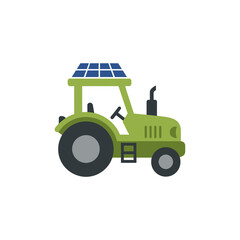 Green Solar Powered Tractor - Eco-Friendly Farming Vehicle Illustration.