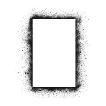 Spray paint rectangle frame. Graffiti rectangle with empty space for your design. Vector EPS 10