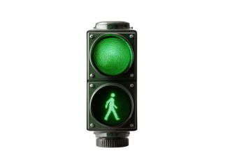 Pedestrian light is green, allowing to cross