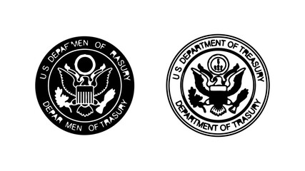 Obraz premium United states treasury seal emblems with transparent background