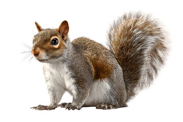 Captivating wildlife image showcasing a cute squirrel with its bushy tail and curious gaze standing in a studio setting ready for a portrait session highlighting its natural charm