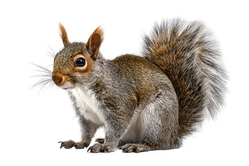 Squirrel closeup captures the wild essence of an elusive rodent with a fluffy tail animal isolated against a black backdrop showcasing a small furry mammal portrait wildlife