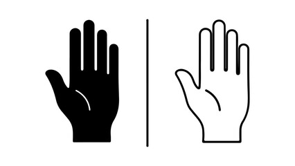 Obraz premium Hands outline and solid with transparent background