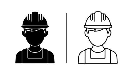 Construction worker icon with transparent background