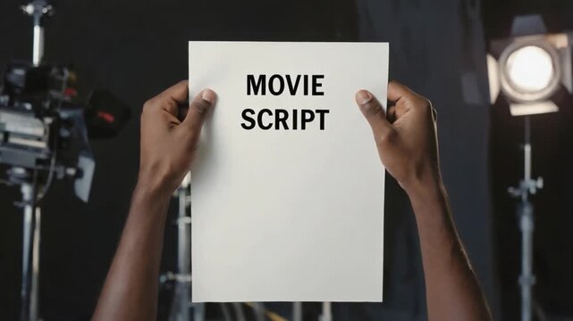 Movie script on set.