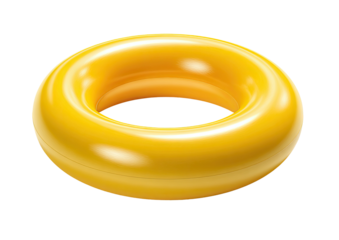 Shiny, golden, torus shaped object on a black background