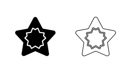 Star icon with cutout design with transparent background