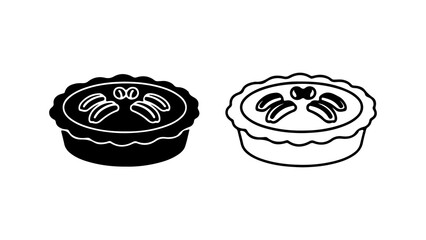 Pecan pie with transparent background