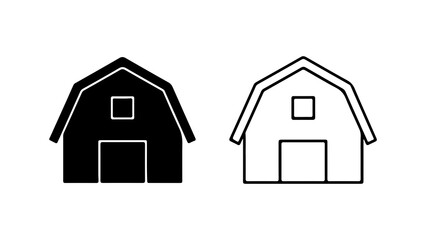 Barn building outline with transparent background