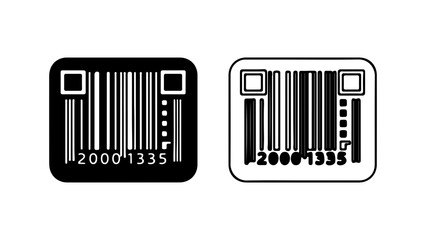 Barcode symbols with numbers and transparent background