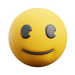 3D Rendered Smiling Emoji with Googly Eyes and Playful Expression