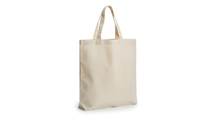 Versatile Blank Beige Canvas Tote Bag with Handles EcoConscious Isolated for Design Mockups.