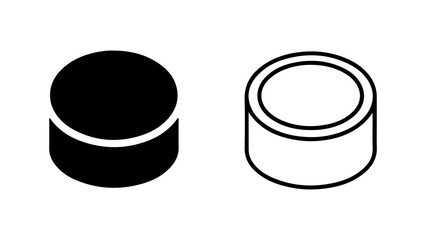 Cylinder icons with outline and solid fill with transparent background