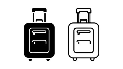 Suitcase icon set with transparent background