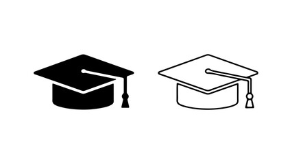 Graduation cap icon with transparent background